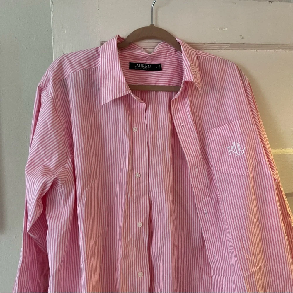 Ralph Lauren pink Pajama shirt - Picture 2 of 4